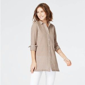 J. Jill - L - NEW Textured-Gingham Button-Front Tunic NWT
